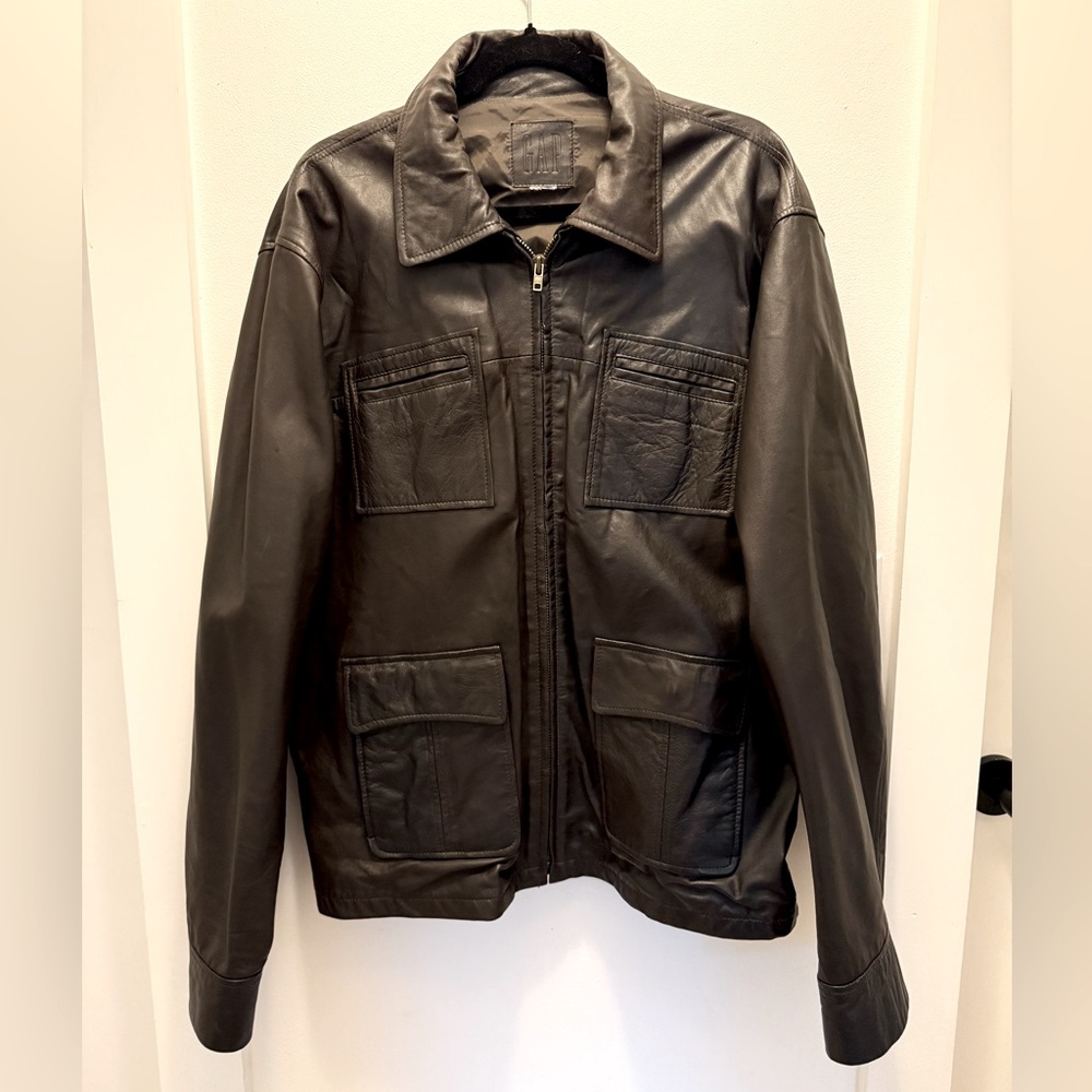 Vintage Gap Brown Leather Dad Jacket